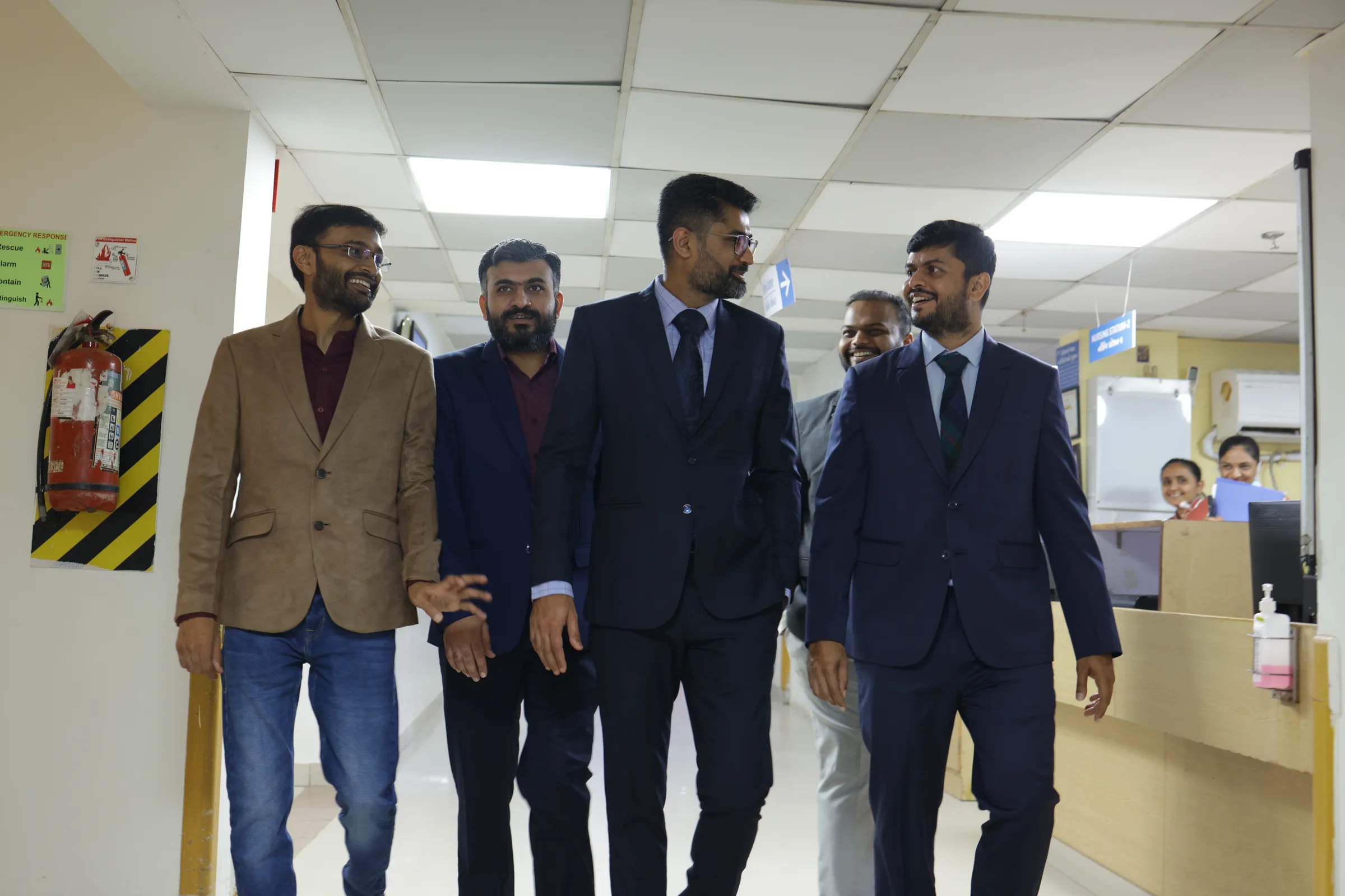 The inpatient corridor at Rajkot.